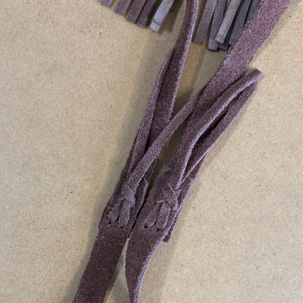 Vintage Brown Suede Crossbody Mini Bag Boho Y2K Festival Western Cowgirl Fringe - Picture 8 of 11